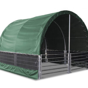 13ft x 13ft x 10ft Livestock Shelter with net sides (Green)