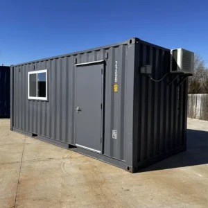 20 ft 20’ Slate Gray Shiplap 120V Shipping Container Office Minisplit